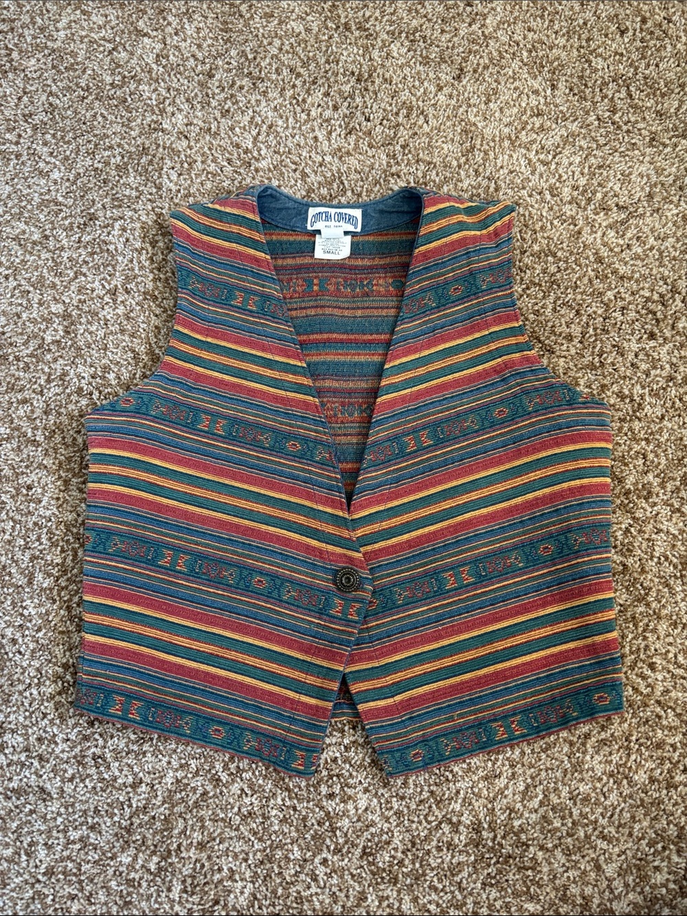Gotcha Coveted || Vintage Western Style Textured Vest Size S
